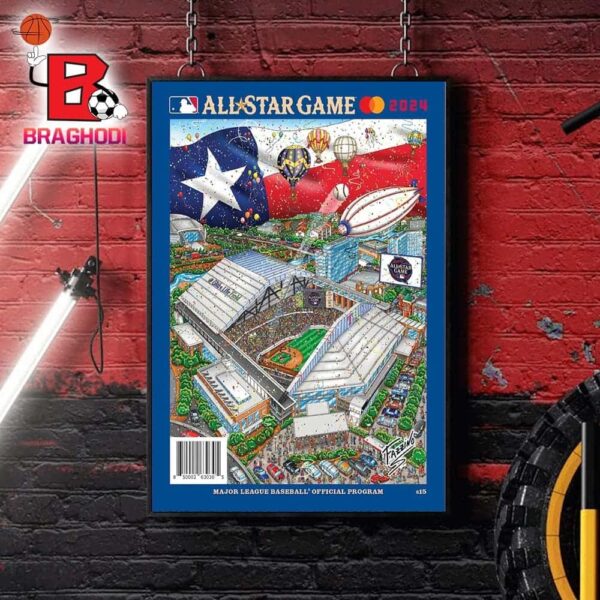 2024 MLB All-Star Game Specialty Program with Artwork by Charles Fazzino Merchandise Limited Home Decor Poster Canvas