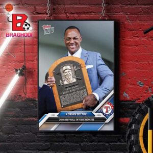 Adrian Beltre Texas Rangers 2024 MLB Topps Now 2024 MLB Hall Of Fame Inductee Home Decor Poster Canvas