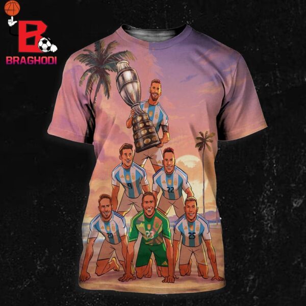 Argentina Are Copa America 2024 USA Champions Again Campeones Otra Vez GTA Style All Over Print Shirt