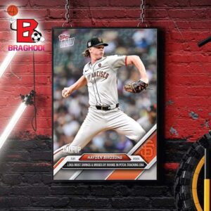 Hayden Birdsong San Francisco Giants 2024 MLB Topps Now Logs Most Swings And Misses By Rookie In Pitch-Tracking Era Home Decor Poster Canvas