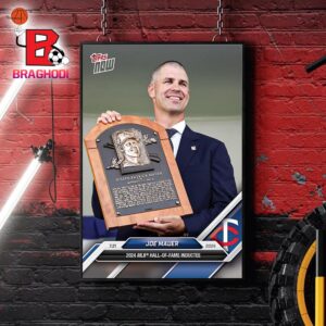 Joe Mauer Minnesota Twins 2024 MLB Topps Now Card 2024 MLB Hall Of Fame Inductee Home Decor Poster Canvas