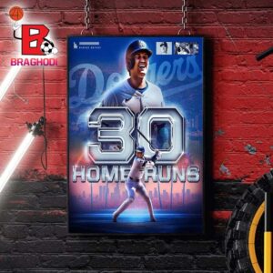 Los Angeles Dodger Shohei Ohtani Reaches The 30 Homerun Mark For The 4th Straight MLB Season Home Decor Poster Canvas