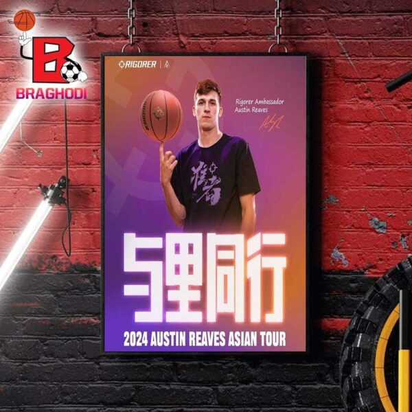 Los Angeles Lakers Austin Reaves Asia Tour 2024 Start From July 27th At Guangzhou China Home Decor Poster Canvas