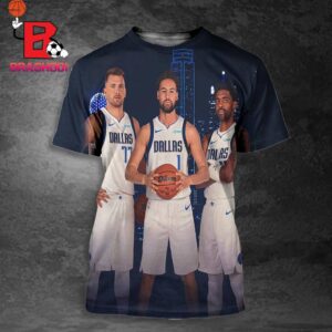 New Trio In New NBA Season 2024-2025 Luka Klay Kyrie New Big 3 Of Dallas Mavericks All Over Print Shirt