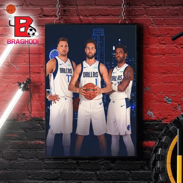 New Trio In New NBA Season 2024-2025 Luka Klay Kyrie New Big 3 Of Dallas Mavericks Home Decor Poster Canvas