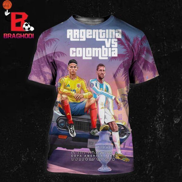 The 2024 Copa America Final Is Set GTA Style Aregentina Versus Colombia All Over Print Shirt