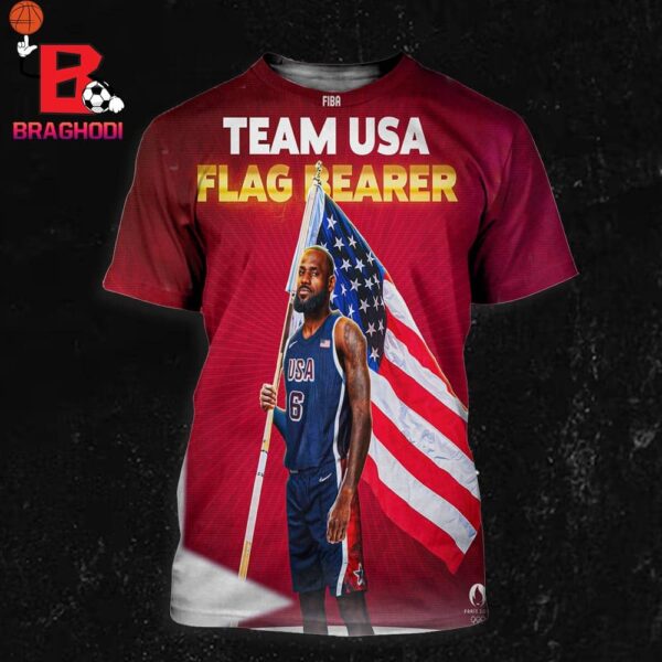 Two-time Olympic Gold Medalist King James Has Been Selected As Men’s Flag Bearer For The For Team USA All Over Print Shirt