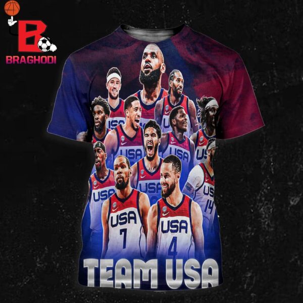 USA Basketball All Star NBA Team Avenger Team In Olympic Paris 2024 All Over Print Shirt