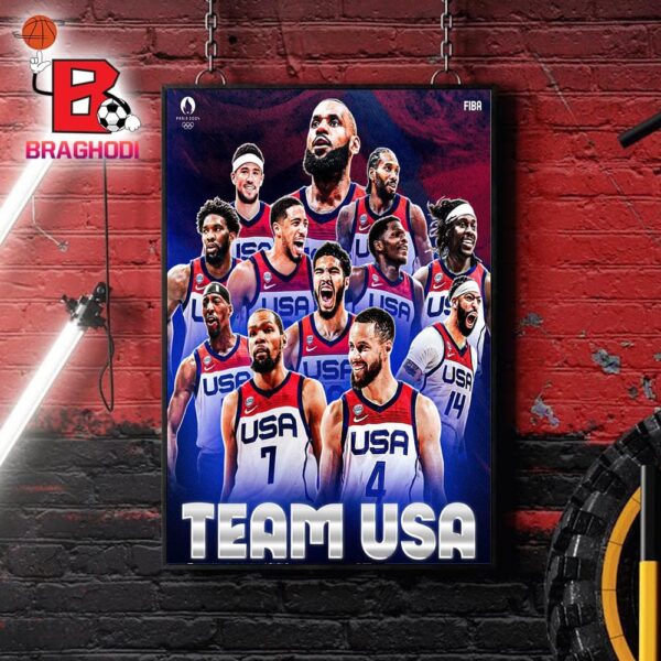 USA Basketball All Star NBA Team Avenger Team In Olympic Paris 2024 Home Decor Poster Canvas