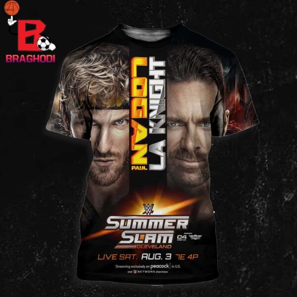 WWE Summer Slam 2024 Real LA Knight Will Challenge Logan Paul For The United States Championship At Cleveland On Aug 3rd All Over Print Shirt