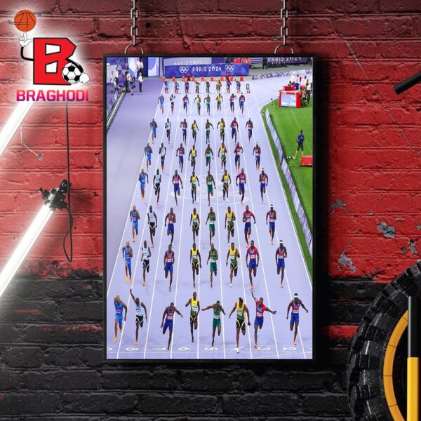 8 Frames 1 Iconic Men Running 100m Final A Lifetime Of Preparation And 4 Years Of Training Comes Down To Five One Thousandths Of A Second Olympic Paris 2024 Home Decor Poster Canvas