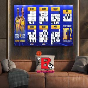 Indiana Pacers Releases Official 2024-2025 NBA Regular Season Schedule Wall Decor Poster Canvas