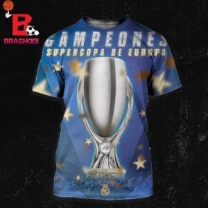 Real Madrid FC Campeons Supercopa De Europa 2024 The 6th Champions UEFA Super Cup All Over Print Shirt